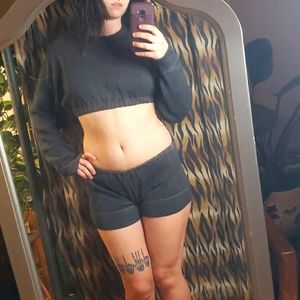 UpCycled Handmade Cropped Sweater & Shorts Set